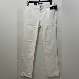 CHAPS NWT White Twill Jeans size 6R 5 Pocket Design Slim Fit inseam 32”